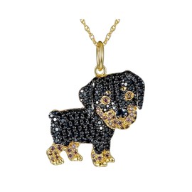 OSCCI Crystal Rottweiler Dog Pendant Necklace for Women Puppy Charm Necklace Dog Lover Party Jewelry (Dog)