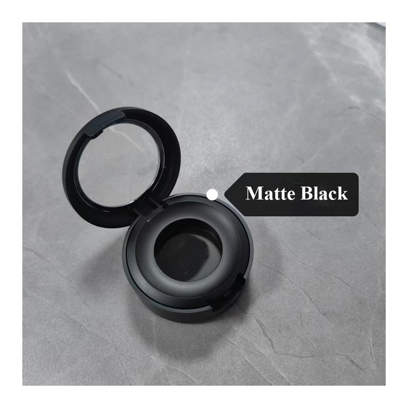 2Pcs Black Empty Eyeshadow Boxes Round Refillable Storage Case Container