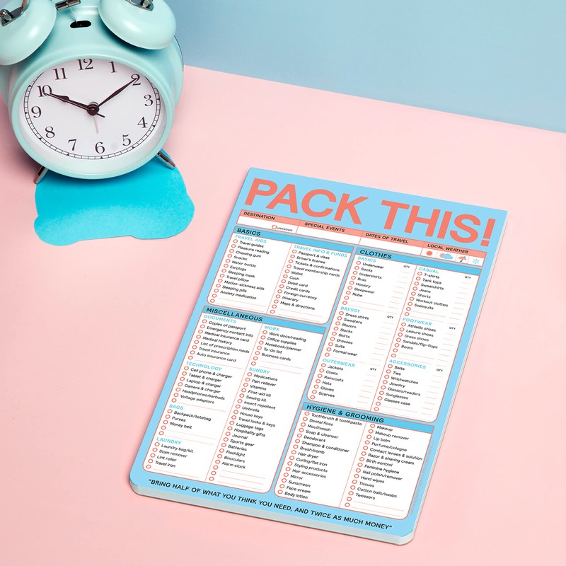 Knock Knock Pack This Pad (Pastel Version) - Packing List