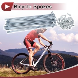 A ABSOPRO 36 Set 13G Bicycle Spokes 155mm Bike Wheel Spokes Galvanized Carbon Steel Silver Tone