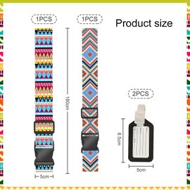 2 Pieces Of Luggage Bags, 2 Pieces Of Black Luggage Tags, Adjustable Luggage Bags, Luggage Straps, Luggage Straps With Buckles, Luggage Travel Accessories