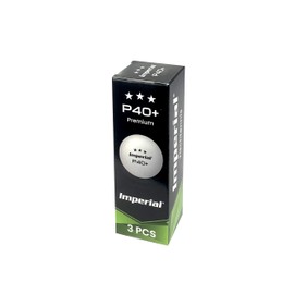 Imperial P40+ 3-Star Table Tennis Ball | Premium Plastic Ball Made of High-Quality ABS | 40+ mm Diameter | With Seam | White | Pack of 3 | Training & Leisure