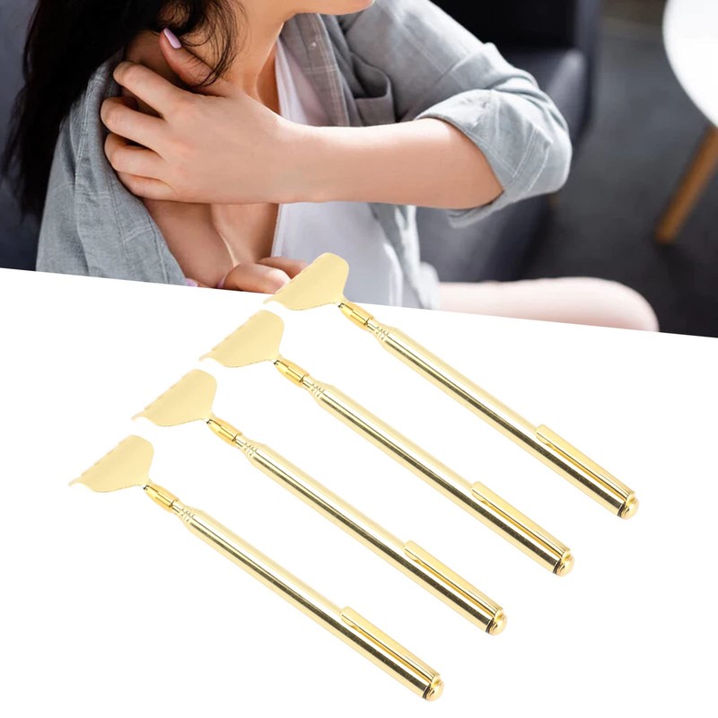 Wisecoco 4Pcs Extendable Back Scratcher, Stainless Steel Portable Telescoping Hand