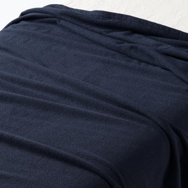 MUJI 84739064 Pile Weave Towel Blanket, S, 55.1 x 78.7 inches (140 x 200 cm), Navy