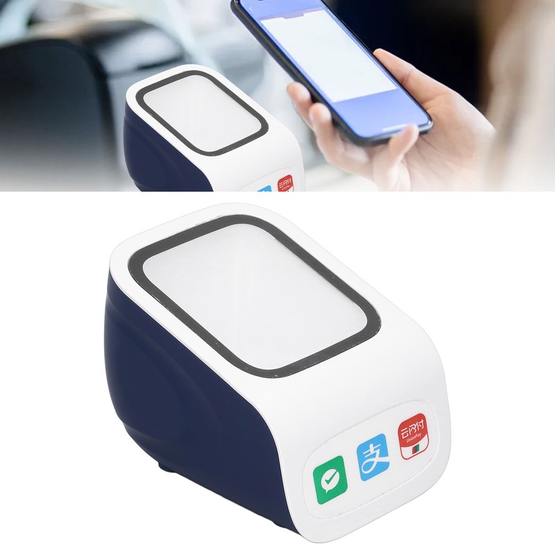 Desktop Barcode Scanner Voice Prompts Large Window QR Barcode Scanner