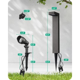 EDISHINE Low Voltage Landscape Lights Kit,3.2W 240LM Spotlight,Yard Garden Path