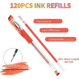 Gel Pens Refills for Adult Coloring Books, 80 Unique Colors, 40% More Ink for Aen Art Colored Gel Pens Set