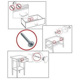 HEXATON Pozidriv Phillips Screws with Pan Head with Flange M4 x 35 mm Pack of 100 Galvanised Steel Full Thread DIN 967 Furniture Knob Handle Screws Machine Screws Pan Head Screws with Flange