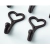 SMKOLIN 5 Pcs Love Heart Coat Hooks 3.8'' Cast Iron