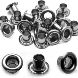 YiiSeeJo 200 Pcs 1/8 Inch (3mm) ID Grommets Eyelets, Metal Grommet Kit Hole Self Backing Eyelet for DIY Holster, Sheath Making, Clothes (Gunmetal)