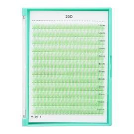 Bodermincer 20D/30D/40D/50D Cluster Large Tray 240pcs D Curl Individual Cluster Eyelashes False Eyelashes Extension Individual Eyelash Bunche Lash Cluster DIY at Home (20D Bright Green-14-16-18mm MIX)