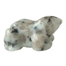 Bacatgem 1 Pcs Sesame Jasper Frog Crystals and Healing Stone Figurines,1.5 Inches Hand Carved Pocket Animal Room Decor Gemstone