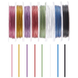 PH PandaHall 100 Yards Jewelry Wire - 0.45mm, 10 Colors, Tiger Tail, Beading, Metal, Spool for Jewelry Making