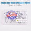 Weighted Worm Fishing Hooks,20pcs Offset Wide Gap Worm Hooks Weighted