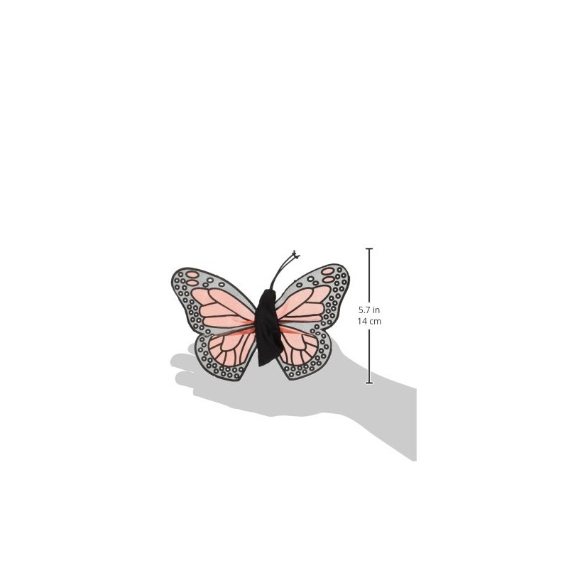 Folkmanis Mini Monarch Butterfly Finger Puppet, Orange, Black