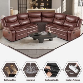 KinCam Oversized Recliner Sofa Covers, Non Slip Washable Slipcover for Sectional L Shape Couch (1 Seat Corner Cover, Chocolate)