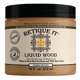Retique It New and Improved Formula Liquid Wood Coatings - Stainable Primer - Paint It Then Stain it (Dark Wood, Medium)