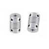 Aluminium Alloy Flexible Coupling, Silver 7mm to 7mm Shaft Coupling