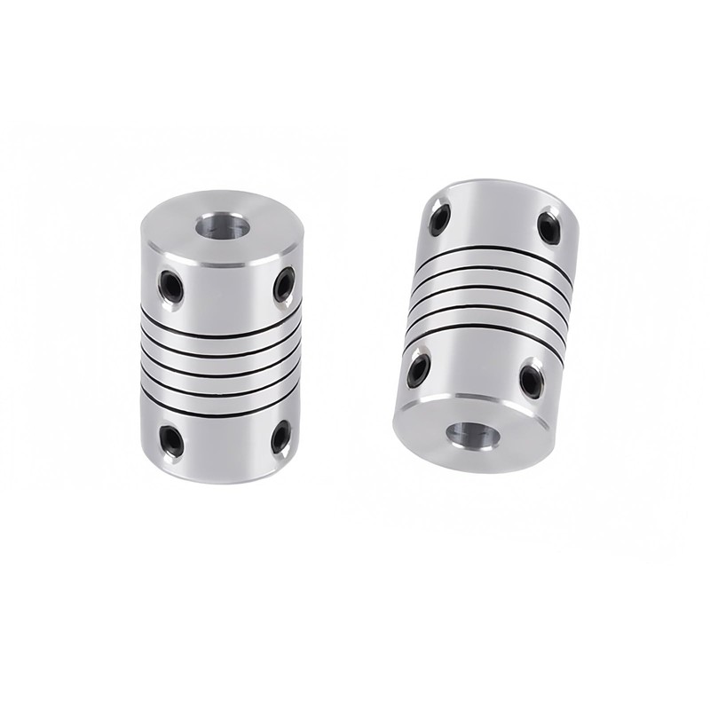Aluminium Alloy Flexible Coupling, Silver 7mm to 7mm Shaft Coupling