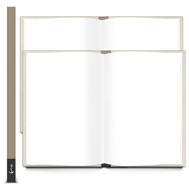 Maritime Nautical Notebook Journal A4 164 Ahoi Blue Grey Shabby