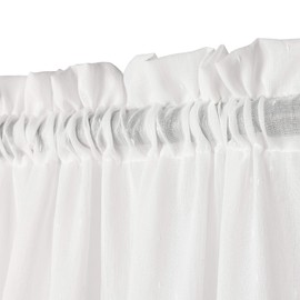 VOILYBIRD White 108 Inches Sheer Curtains Extra Long See Through Sheers for Living Room Bedroom Rainy Style Rod Pocket at Top, 52-inch by 108-inch, 2 Panels