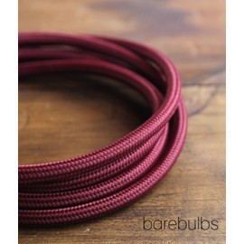 DC VOLTAGE 2 Core 10m Twisted 0.75mm Cord Cable Fabric Cloth Covered Electrical Wire, 2 Conductors Cable Cloth Covered Wire for Pendant Light Industrial DIY Project (Burgandy)