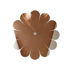 Allereya Vintage Crystal Flower Necklace Rhinestone Flower Pendant Necklace Gold Cz Flower Choker Necklace Tiny Cz Square Choker Necklace Jewelry for Women and Girls