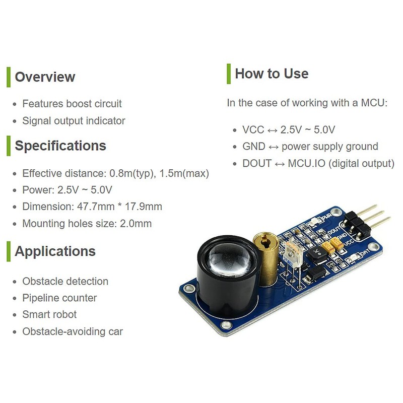 Waveshare Laser Receiver Module Laser Sensor Module Transmitter Module for