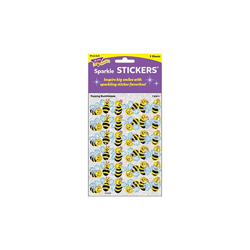 Trend, Inc. Buzzing Bumblebees Sparkle Stickers, 72 CT