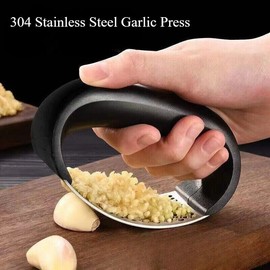 Unbranded Garlic Press Crusher Stainless Steel Mincer Chopper Peeler Squeeze Ginger Cutter