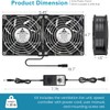 GDSTIME Dual 120mm x 38mm Computer Fan with AC Plug,