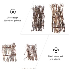 Cabilock Bamboo Fence Mat 6Pcs Mini Decorative Sushi Plate Mats Handmade Bamboo Decor for Bonsai and Micro Landscape Tabletop Ornament