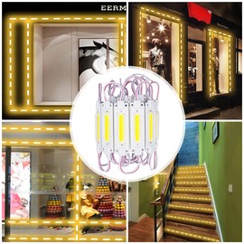 YSY LED Storefront Lights Outdoor Module Light COB LED Lights with Tape Adhesive Waterproof Storefront Window Light for Business Store Advertising Signs 20pcs (Warm White)