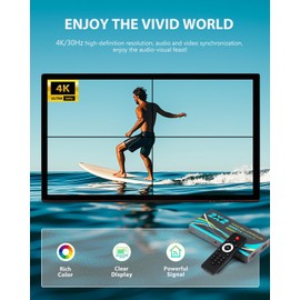 Spolehli 4K UHD Video Wall Controller 2x2, Video Wall Processor with 8 Splicing Modes Display @60hz, 180 Degree Rotate, Multi-Screen Splicing TV Wall Controller 1x2, 1x3, 1x4, 2x1, 3x1, 4x1