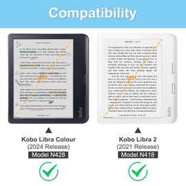 Fintie Slim Case for 7" Kobo Libra Colour (2024) / Kobo Libra 2 (2021) eReader - Soft TPU Protective Back Cover with Auto Wake/Sleep, Rose Gold