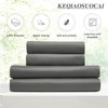 KEQIAOSUOCAI Grey Block Out Curtains for Bedroom, Sound Reducing Solid