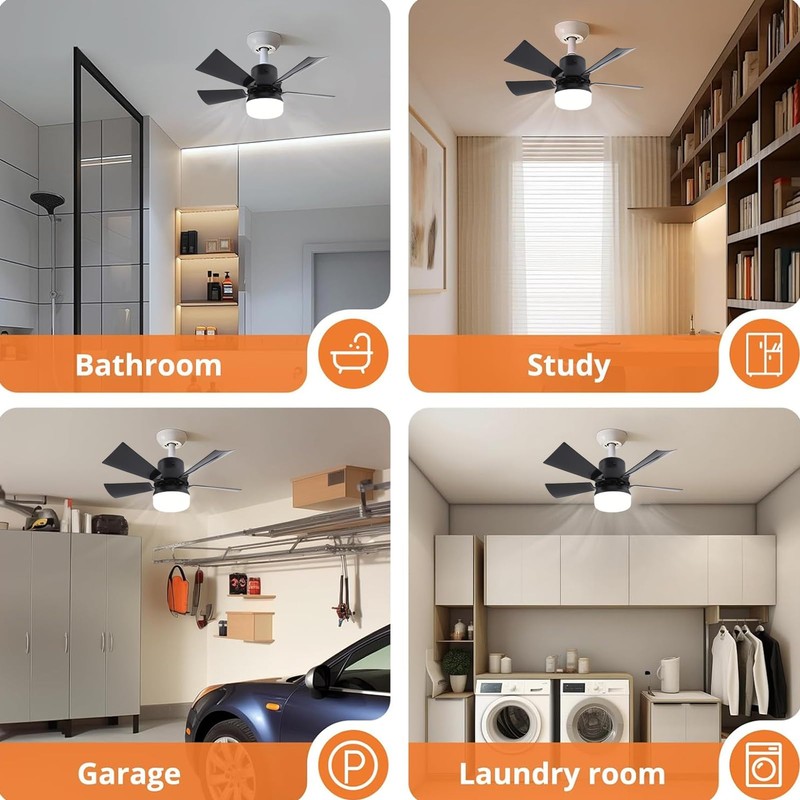 Ceiling Fan with Lights and Remote Control, E26 Ceiling Fan