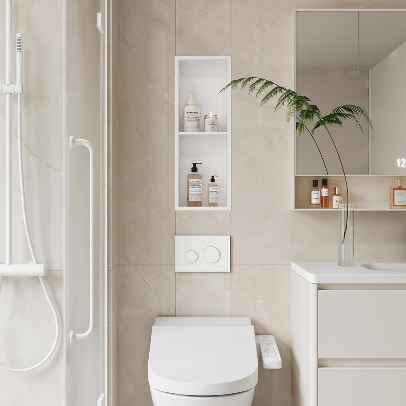 Neodrain Shower Niche Double Shelf Stainless Steel No Tile Needed