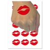 Kiss Lips Temporary Tattoo Water Resistant Fake Body Art Set