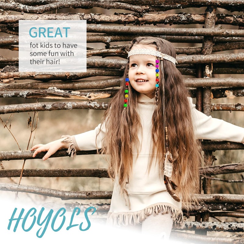 Hoyols Quick Hair Beading Tools with Colorful Pony Beads Magic