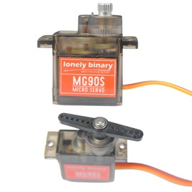 Lonely Binary 12-Pack MG90S MG90 Metal Gear 180° Angle Controllable Micro Servo Motor Pack for RC Cars Robots Drones Arm Helicopter Airplane Car Boat Control and Arduino, Raspberry Pi, ESP32 Projects