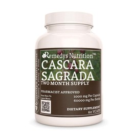 Remedy's nutrition Cascara Sagrada | 1,000 mg, 60 Vegan Capsules Herbal Dietary Supplement | Two Month Supply