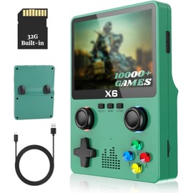 Retro Handheld Game Console, Dual 3D Joystick 3.5in IPS Screen for Large 2D, 3D Games, 11 Simulator Retro Portable Gaming Console with 32GB Memory Card