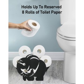 Wigag Elephant Toilet Paper Holder Stand for Extra 8 Rolls, Funny Decorative Free Standing Toilet Paper Storage, Farmhouse Bathroom Animal Decor Accessories Storage Cabinet