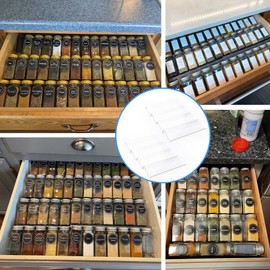 MIUKAA Clear Acrylic Spice Drawer Organizer, 4 Tier- 2 Set Expandable From 9" to 18" Seasoning Jars Drawers Insert, Kitchen Spice Rack Tray for Drawer/Countertop (Jars not included)