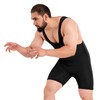 ROAR-INT Black Men's Wrestling Vest - Singlet for Powerlifting and