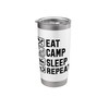 Eat Camp Sleep Repeat Simple Basic Tent Camping Icons Stainless