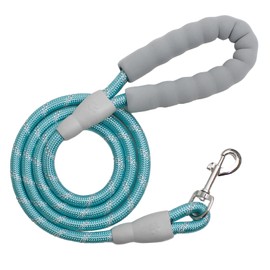 YALAVA Dog Leash 6 FT with Comfortable Grey Padded Handle, 1/2in Heavy Duty Highly Reflective Rope & 360° Swivel Hook for Walking, Running, Training, Blue