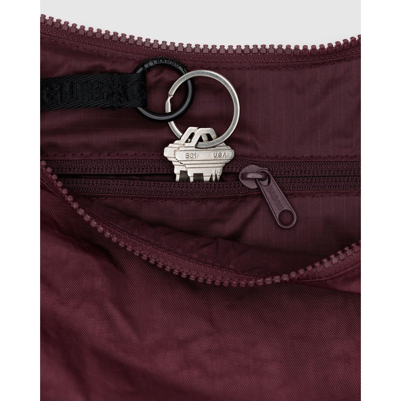 BAGGU Medium Nylon Crescent Bag - Mahogany