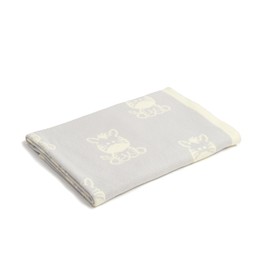 Clair de Lune Reversible Zebra Knitted Baby Blanket, Soft Safari Design 70 x 90cm